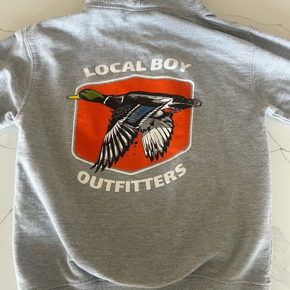 Local Boy Outfitters Gray Hoodie with Duck Graphic
